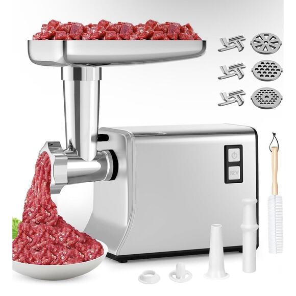 Electric Meat Grinder‎ Sausage Maker Stuffer Beef Pork Stainless Food Mincer